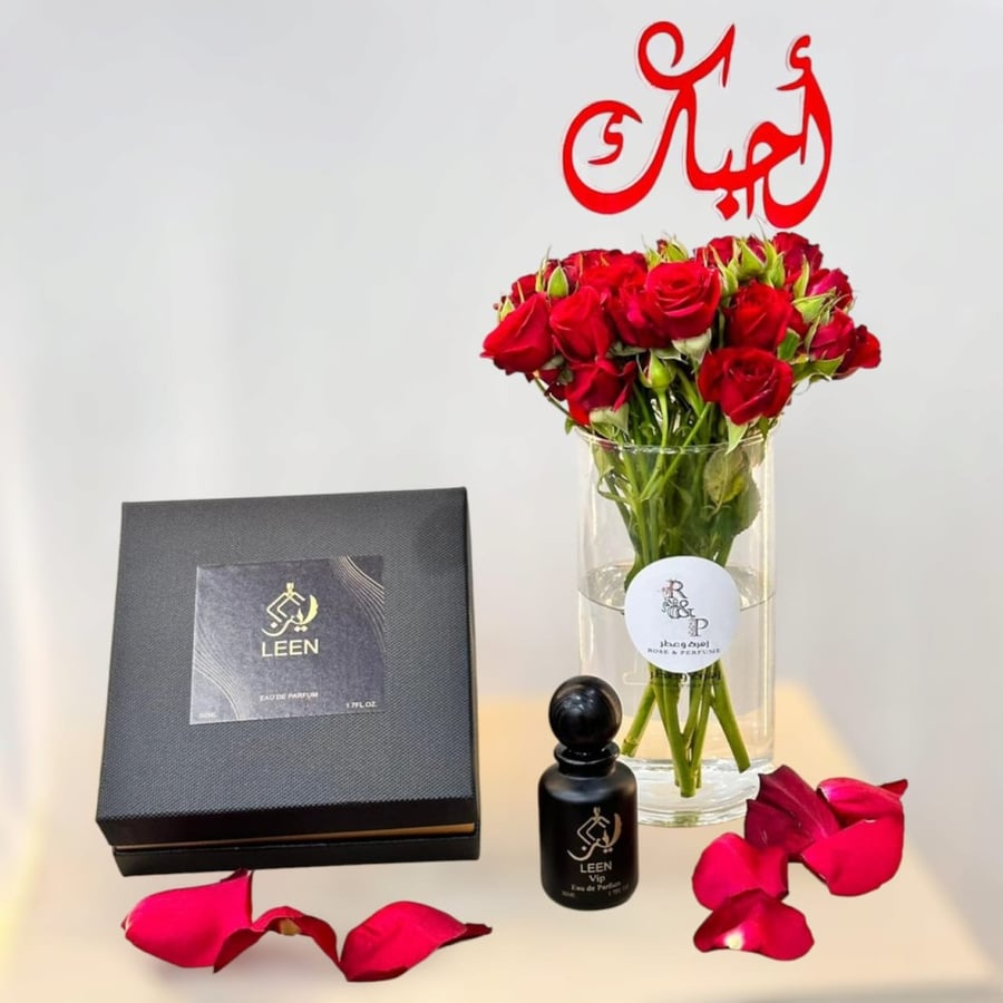 فازة بيبي جوري احمر مع عطر لين Vase Rose Red With a leen fragrance