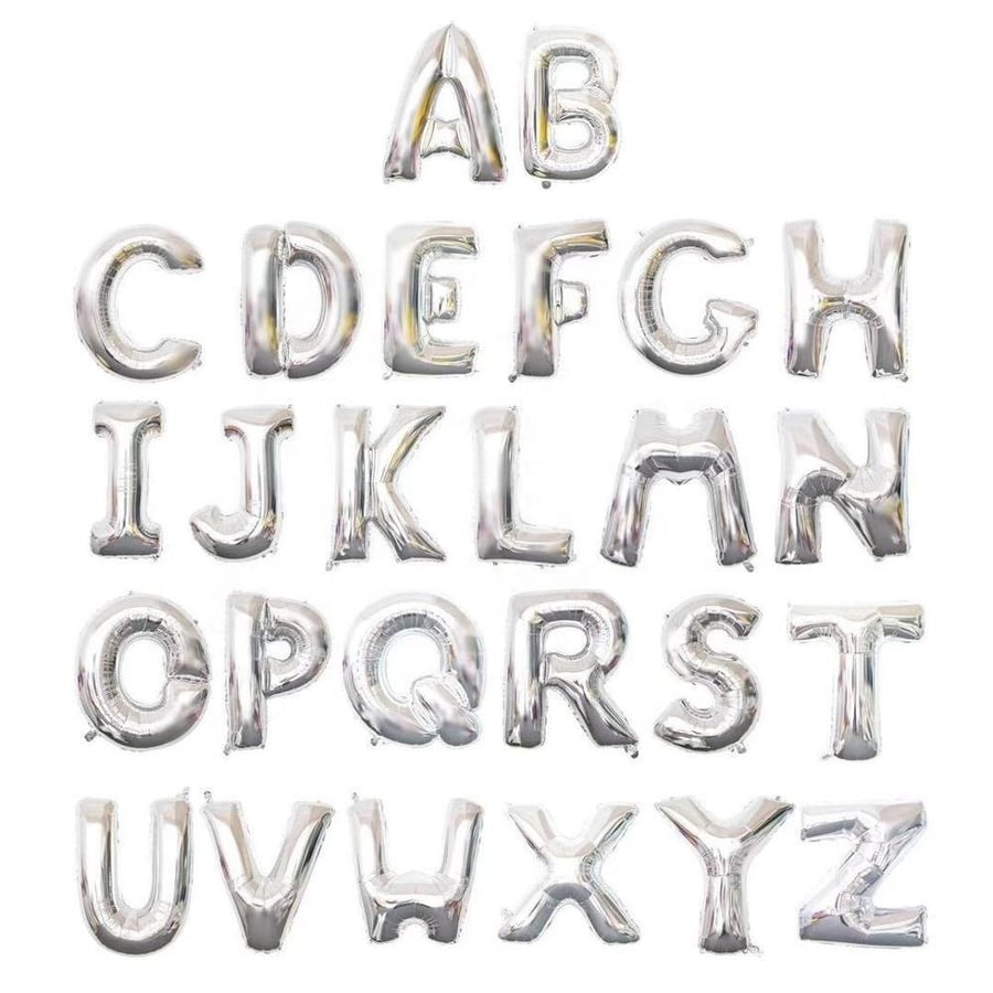 بالون هيليوم احرف كبيرة فضي
