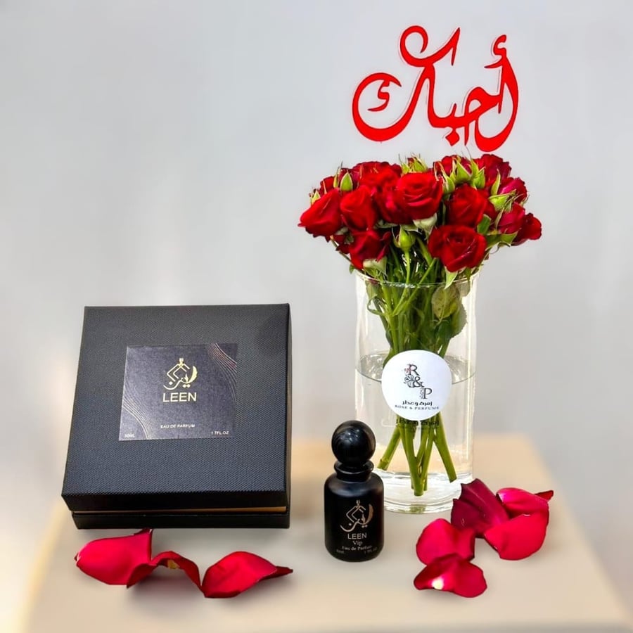 فازة بيبي جوري احمر مع عطر لين Vase Rose Red With a leen fragrance