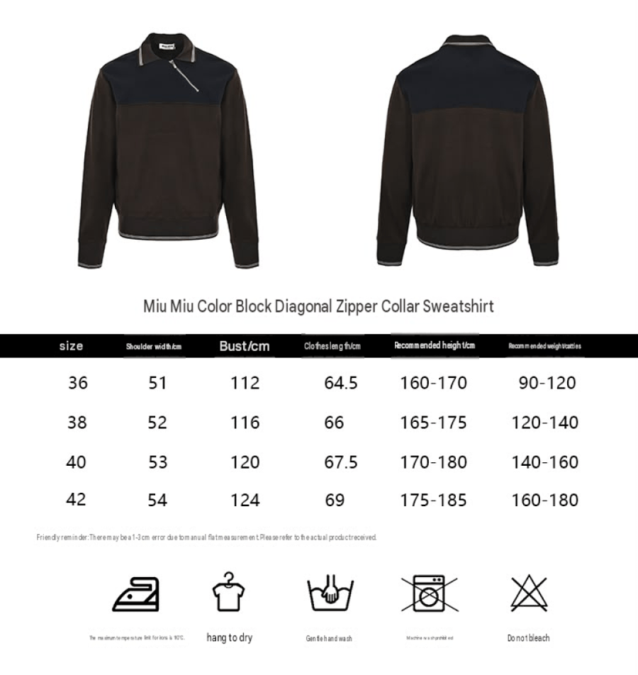 Miu Miu Polo-Neck Zipped Sweatshirt Grey / Navy Blue
