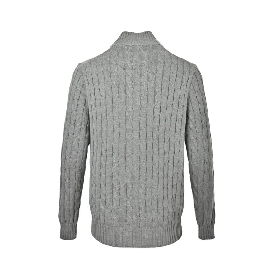 Polo Ralph Lauren Cable-Knit Cotton Full-Zip Sweater Grey