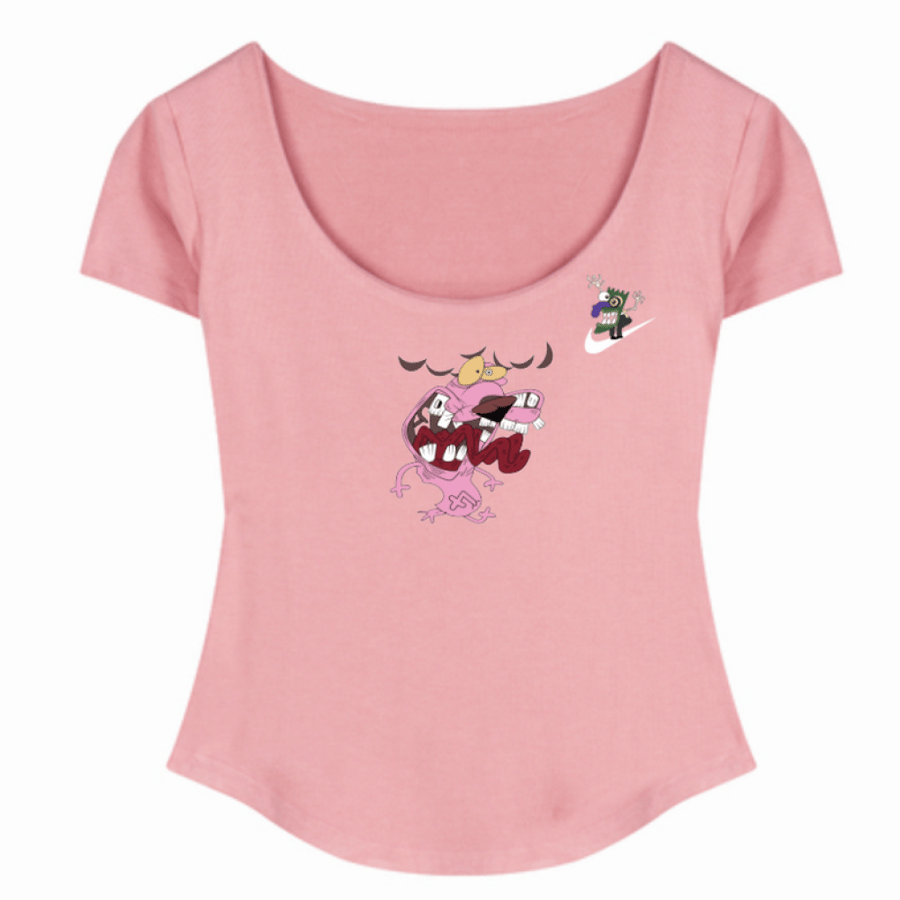 Scoop Neck Fitted Baby Tee - Nike Drip Graphic