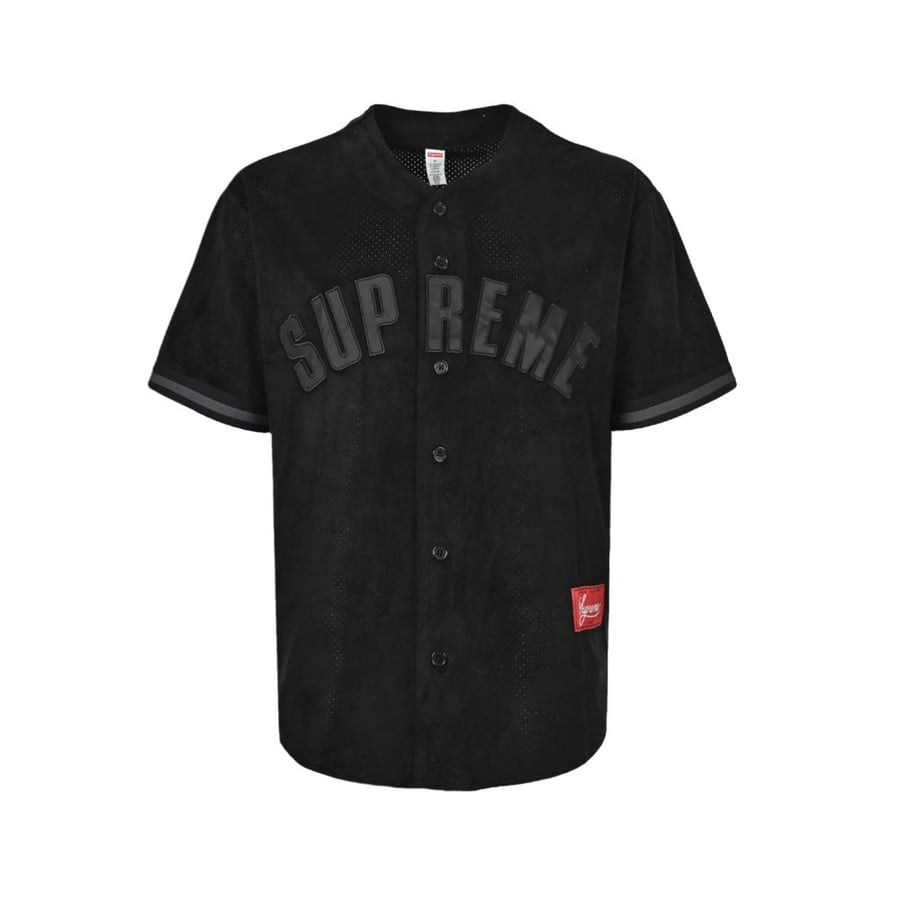 Supreme Ultrasuede Mesh Baseball Jersey Black SS24