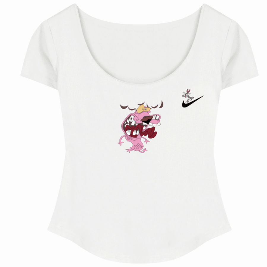 Scoop Neck Fitted Baby Tee - Nike Drip Graphic