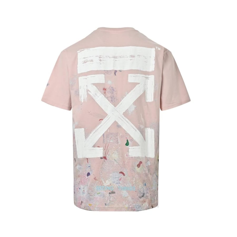 Off-White Paint Splatter T-Shirt Pink
