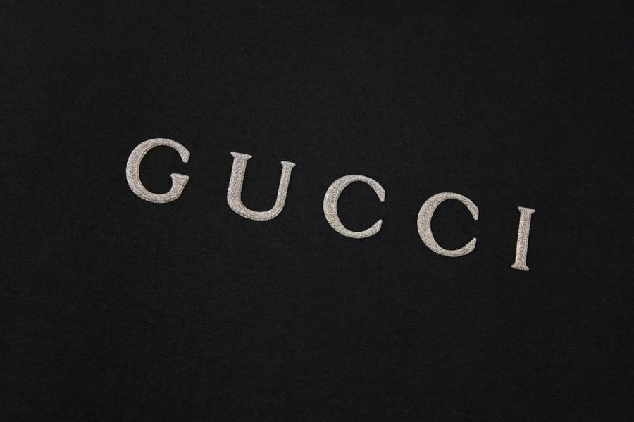 Gucci Cotton Jersey T-Shirt with Logo Print Black