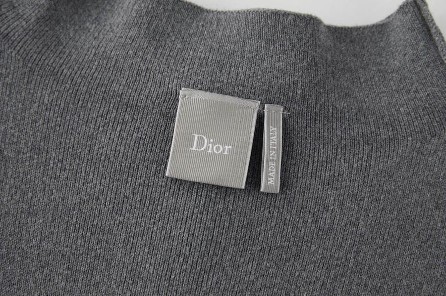 Dior Zipped Jacket with Stand Collar Black Wool Interlock