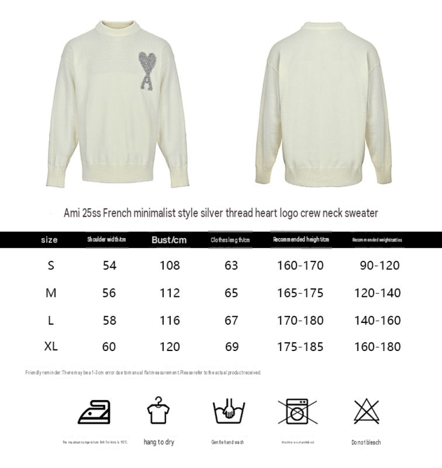 Ami Paris off-white wool crewneck sweater
