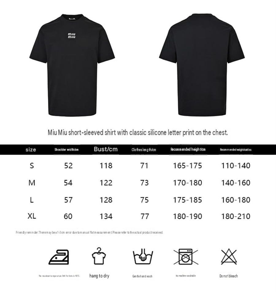 Miu Miu Logo Cotton T-Shirt Black