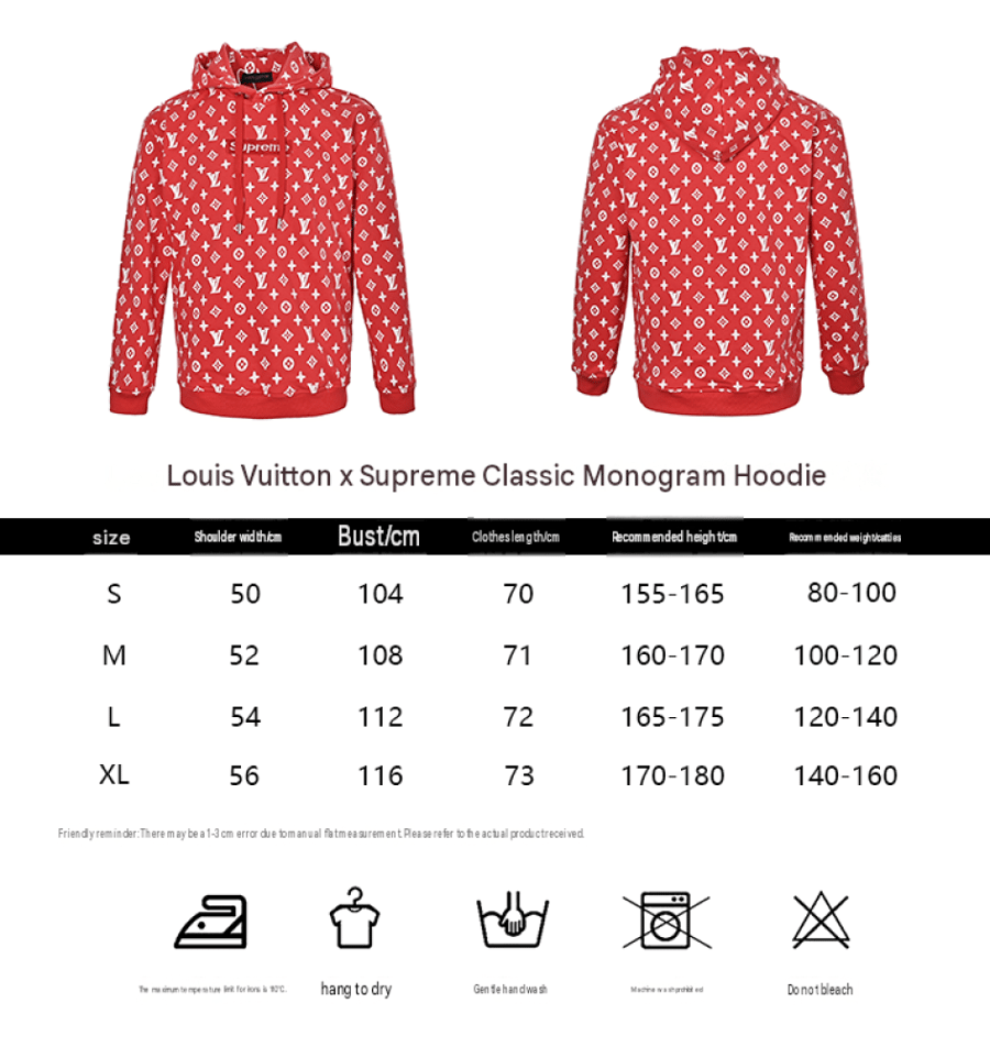 Supreme x Louis Vuitton Box Logo Hooded Sweatshirt Red