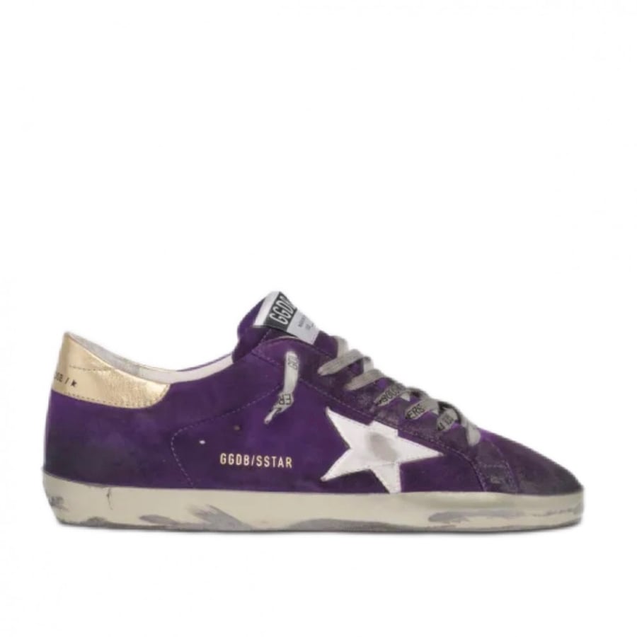 Purple suede Super-Star sneakers with gold heel tab
