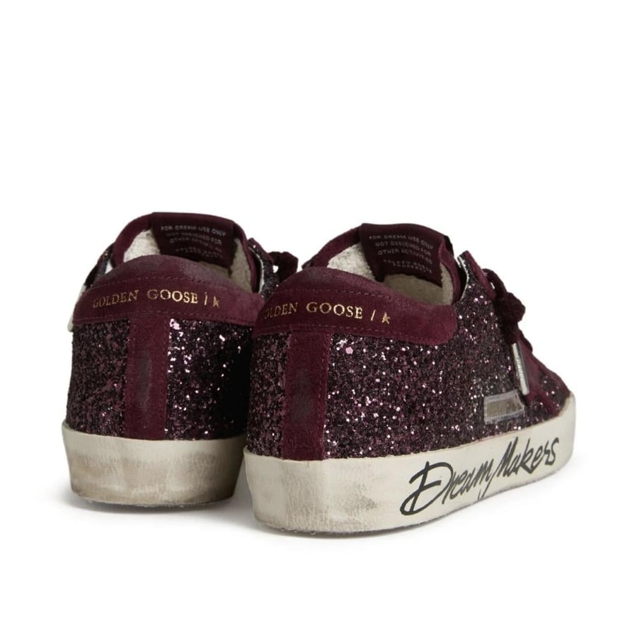 Women's Super-Star LTD in cherry glitter with cherry suede star