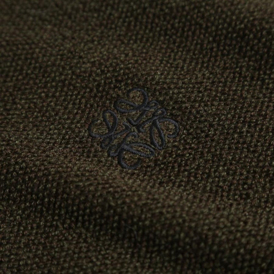 Loewe Anagram Zip-Up Hoodie Dark Khaki Green