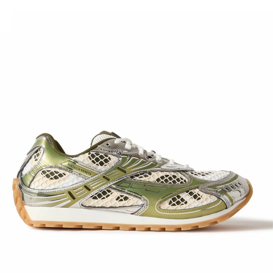 Bottega Veneta Orbit Sneakers Olive Green Black Silver