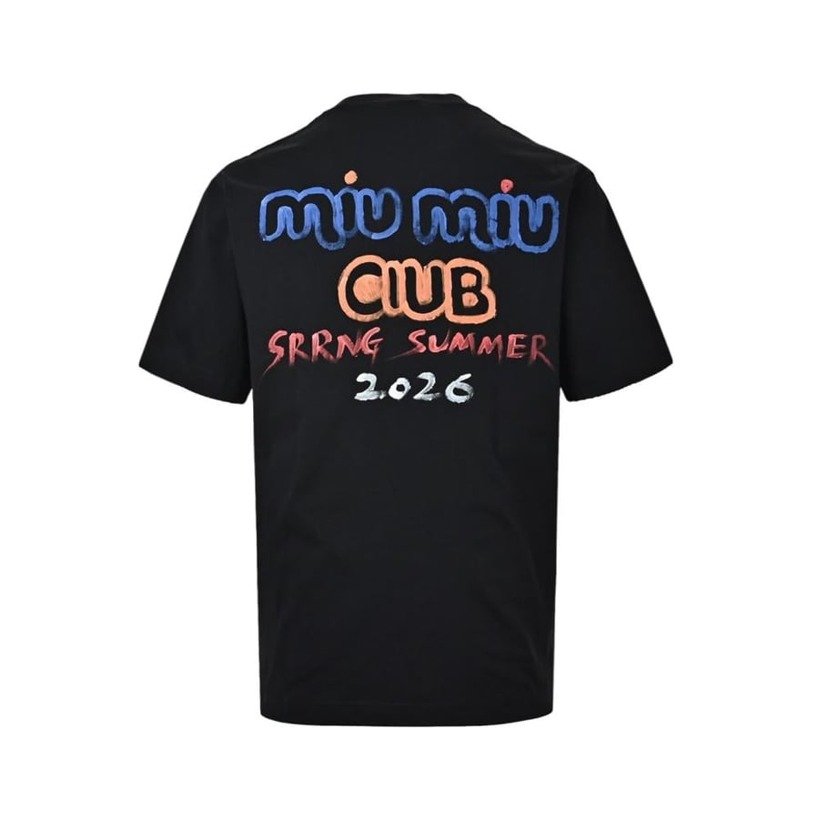 Miu Miu Cotton Jersey T-Shirt Black