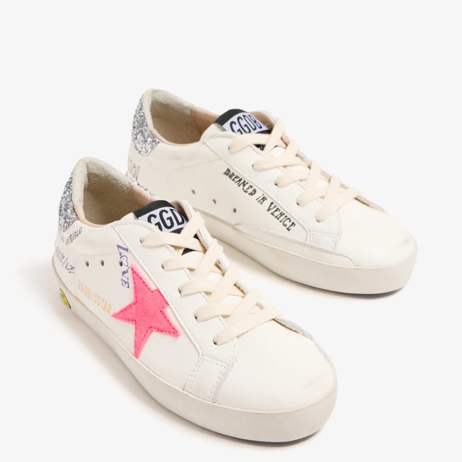 Golden Goose Kids Super-Star Sneaker White / Neon Pink