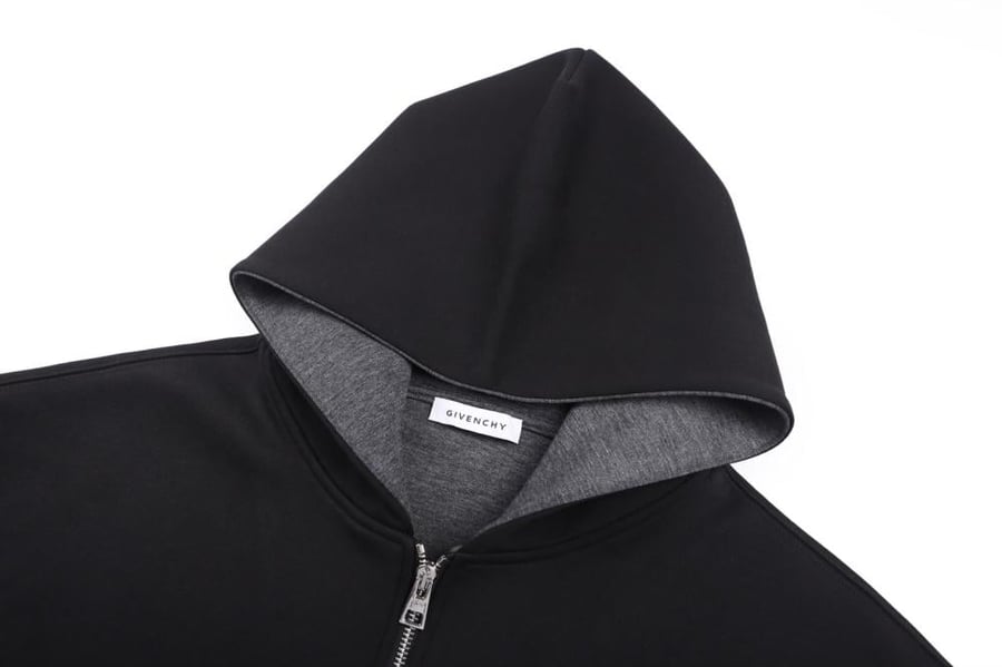 Givenchy Zip-Up Logo-Patch Hoodie Black