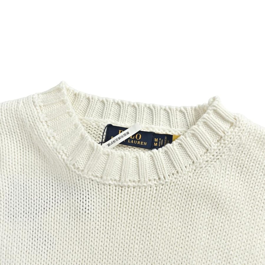 Polo Ralph Lauren Textured Knit Mock-Neck Sweater Cream White