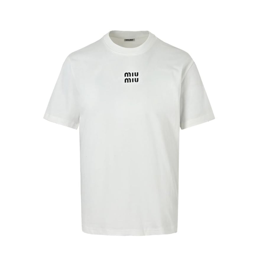 Miu Miu Logo Cotton T-Shirt White