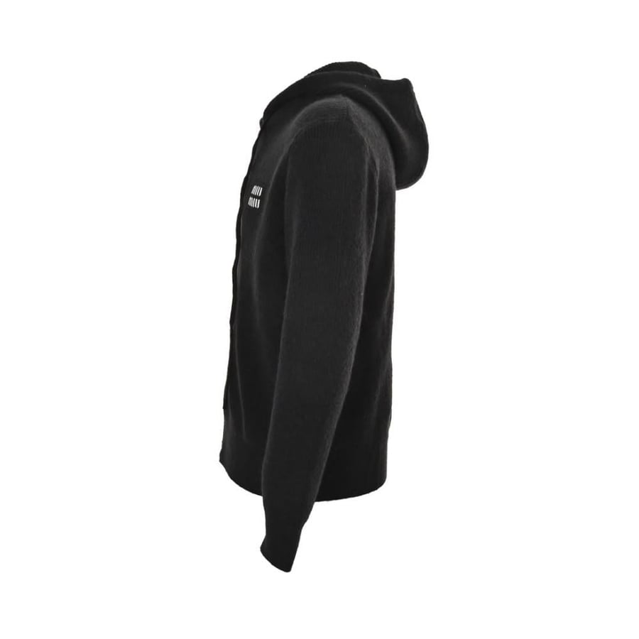 Miu Miu Solid Zip-Up Hoodie Jacket Black