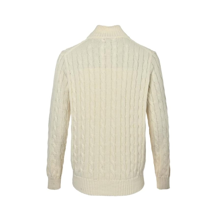 Polo Ralph Lauren Cable-Knit Cotton Full-Zip Sweater Off-White