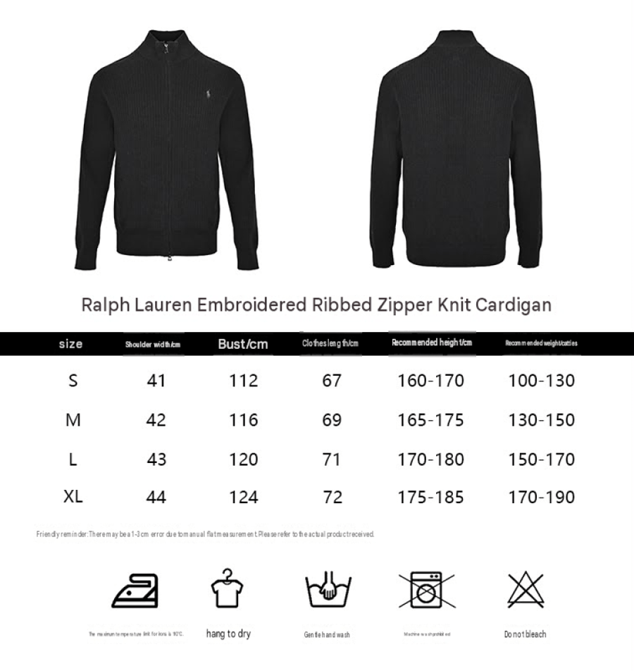 Polo Ralph Lauren Cable-Knit Cotton Full-Zip Sweater Grey