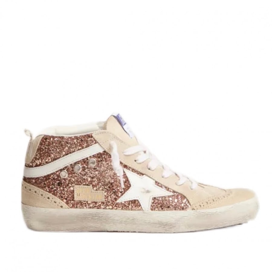 Mid-Star sneakers with pink-gold glitter