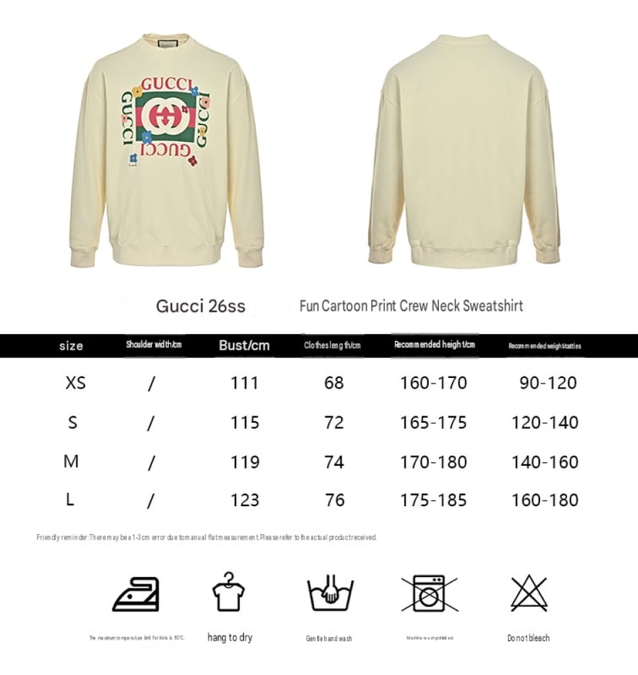 Gucci Kids Double G Colorful Print Cotton Sweatshirt Off-White