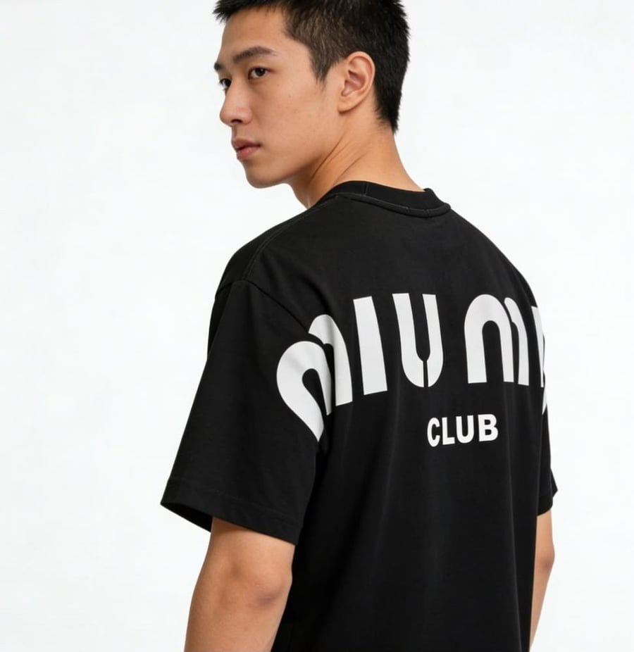 Miu Miu Club Cotton T-Shirt Black