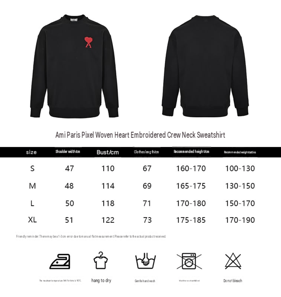AMI Paris Ami de Cœur Cotton Sweatshirt Black