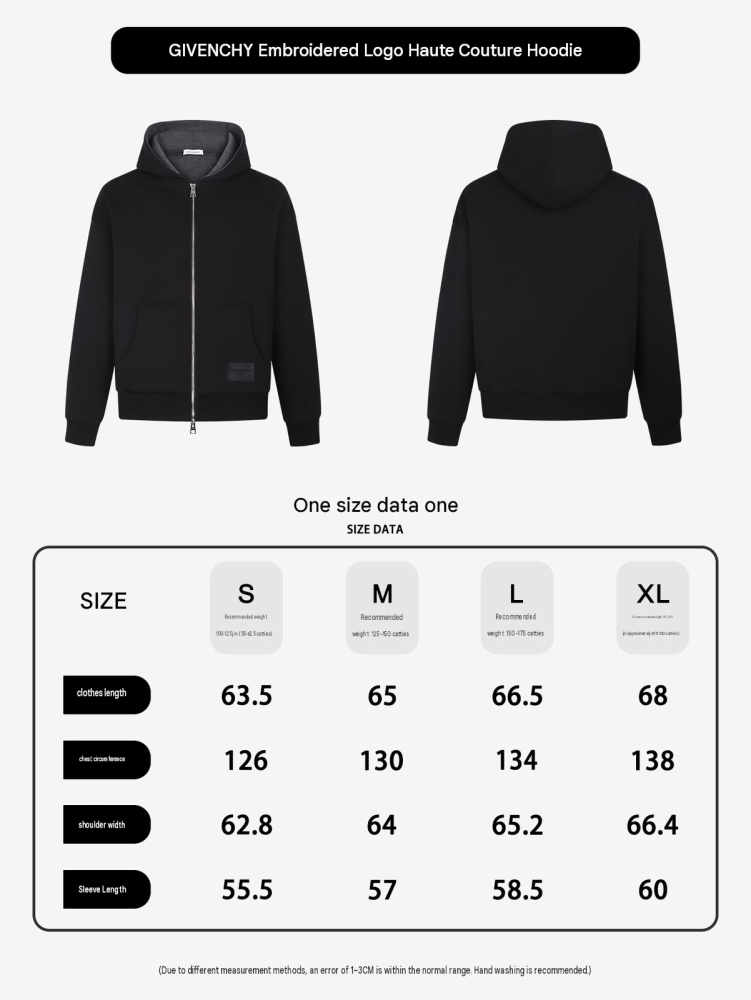Givenchy Zip-Up Logo-Patch Hoodie Black