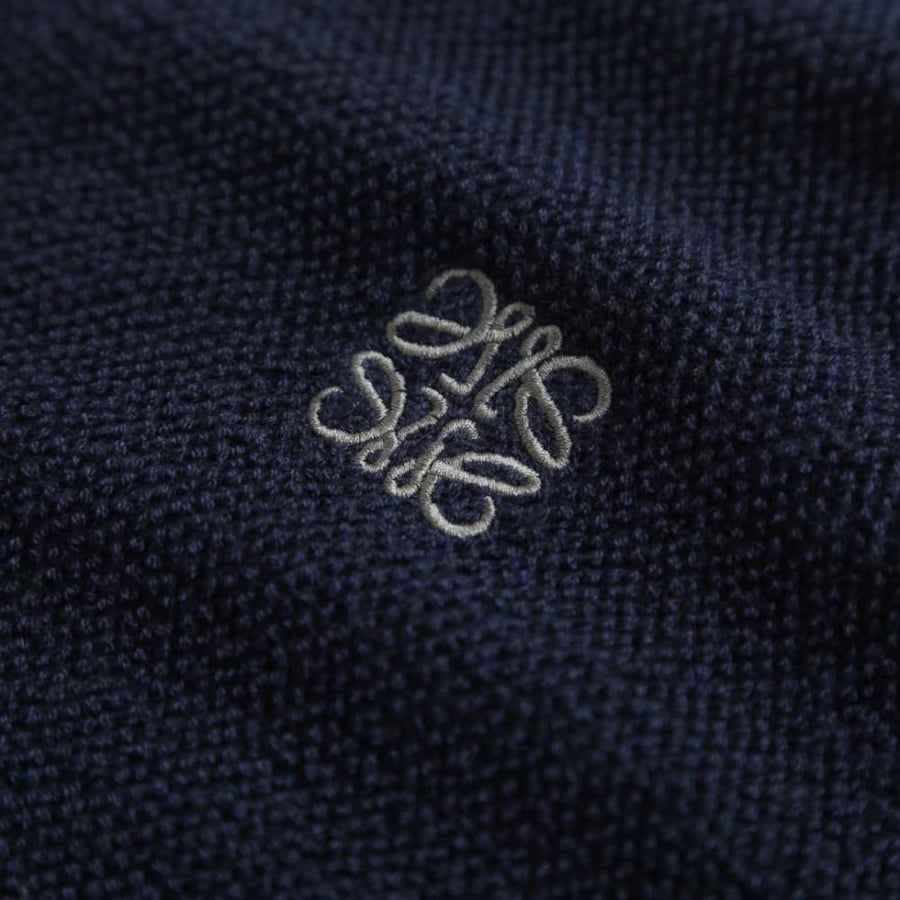 Loewe Anagram Zip-Up Hoodie Navy Blue