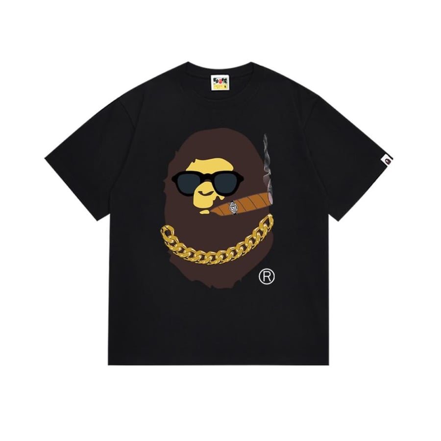 BAPE Boss Smoking Ape Head T-Shirt Black