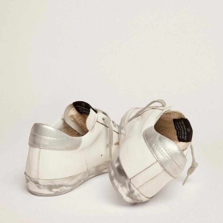 Super-Star sneakers with silver sparkle foxing and metal stud lettering