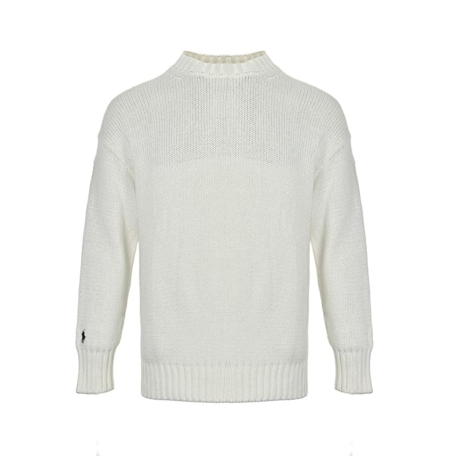 Polo Ralph Lauren Textured Knit Mock-Neck Sweater Cream White