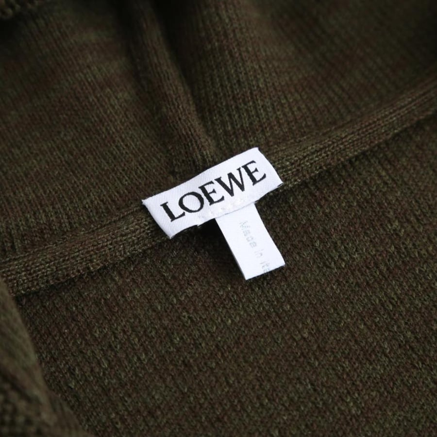 Loewe Anagram Zip-Up Hoodie Dark Khaki Green