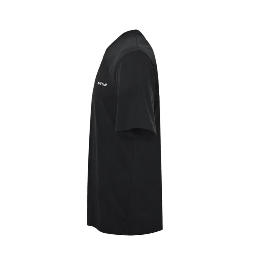 Miu Miu Ribbed Jersey T-Shirt Black