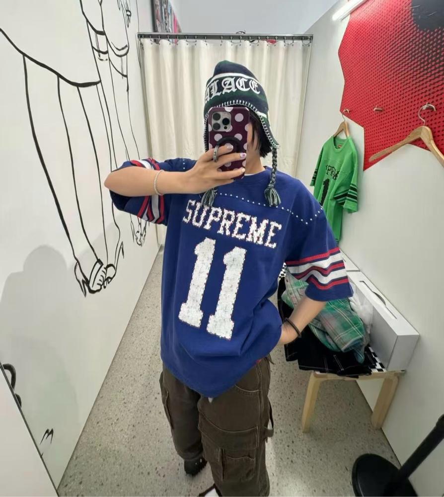 Supreme Studded S/S Football Top Blue SS26