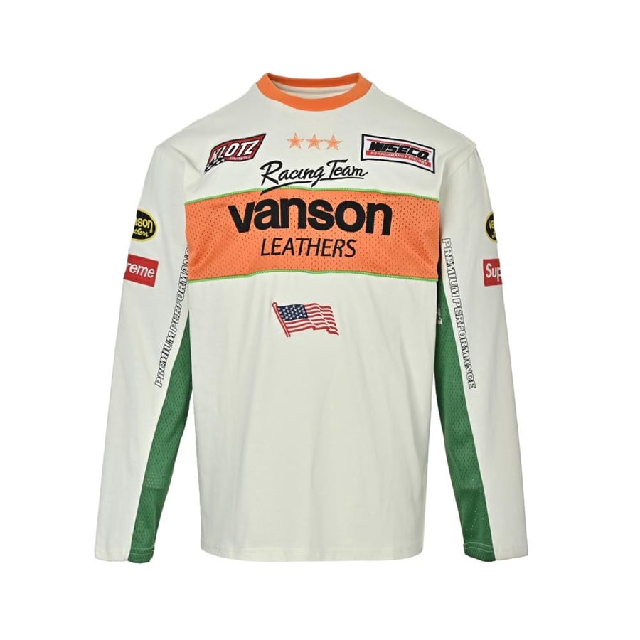 Supreme x Vanson Leathers Long-Sleeve Top Off-White SS26