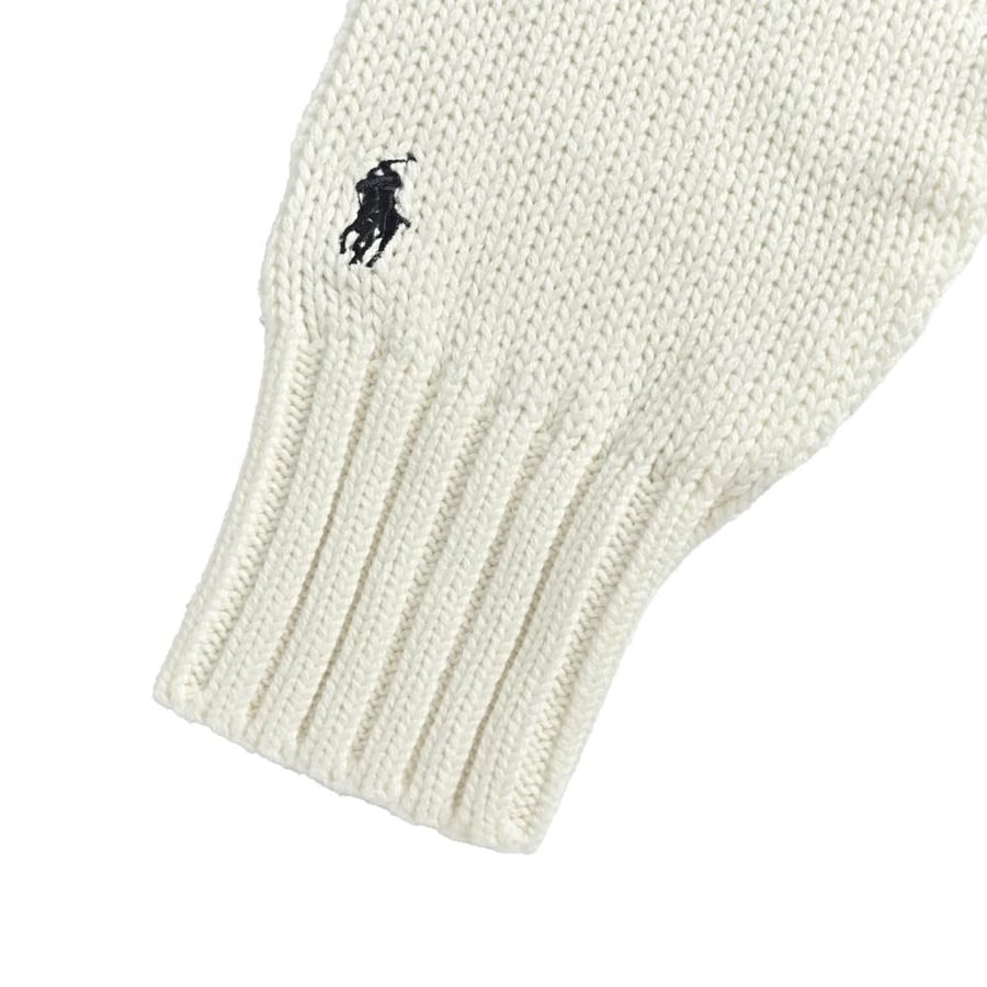 Polo Ralph Lauren Textured Knit Mock-Neck Sweater Cream White