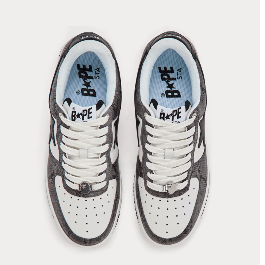 A Bathing Ape BAPE STA Low Black Snake Skin
