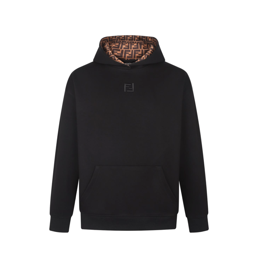 Fendi Cotton Hooded Sweatshirt Black