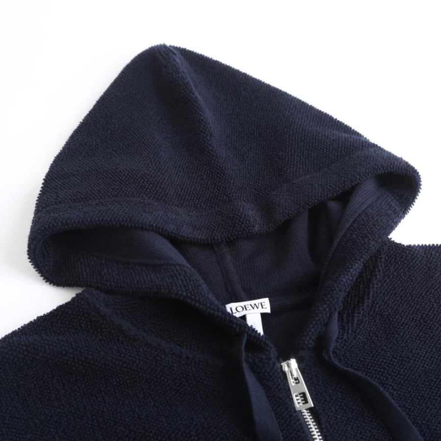 Loewe Anagram Zip-Up Hoodie Navy Blue