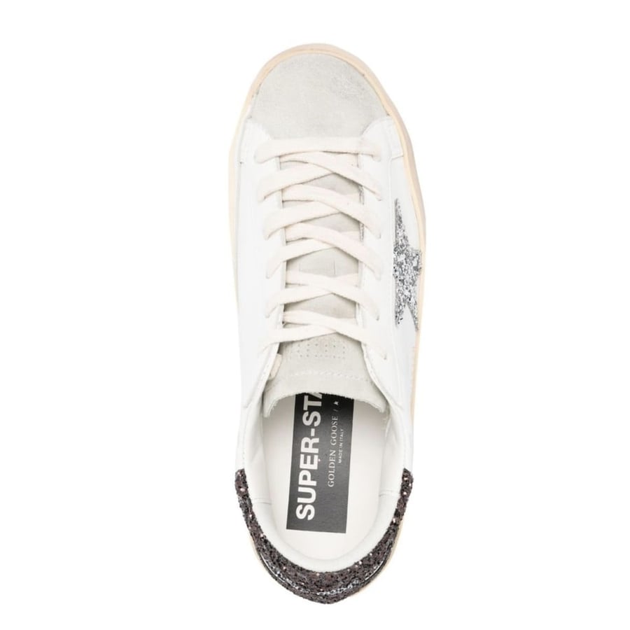 Golden Goose Super-star Leather Upper Suede Toe Glitter Star Heel And Spur