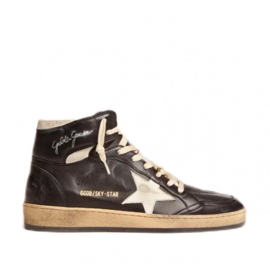 Golden Goose Sky-Star sneakers in black nappa leather with white nappa-leather star