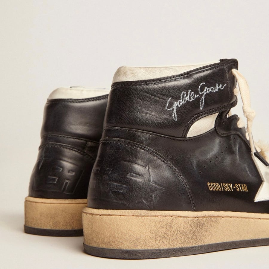 Golden Goose Sky-Star sneakers in black nappa leather with white nappa-leather star