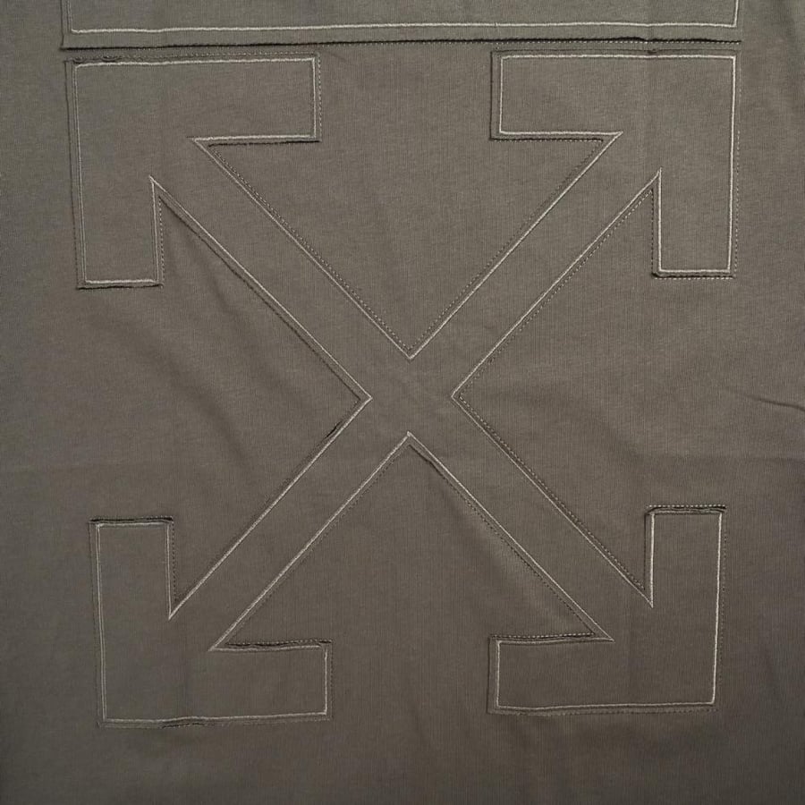 Off-White Stitched Arrows Logo T-Shirt Olive Grey