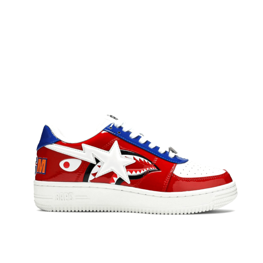 A Bathing Ape BAPE STA Low M2 Shark Face Red / White / Blue