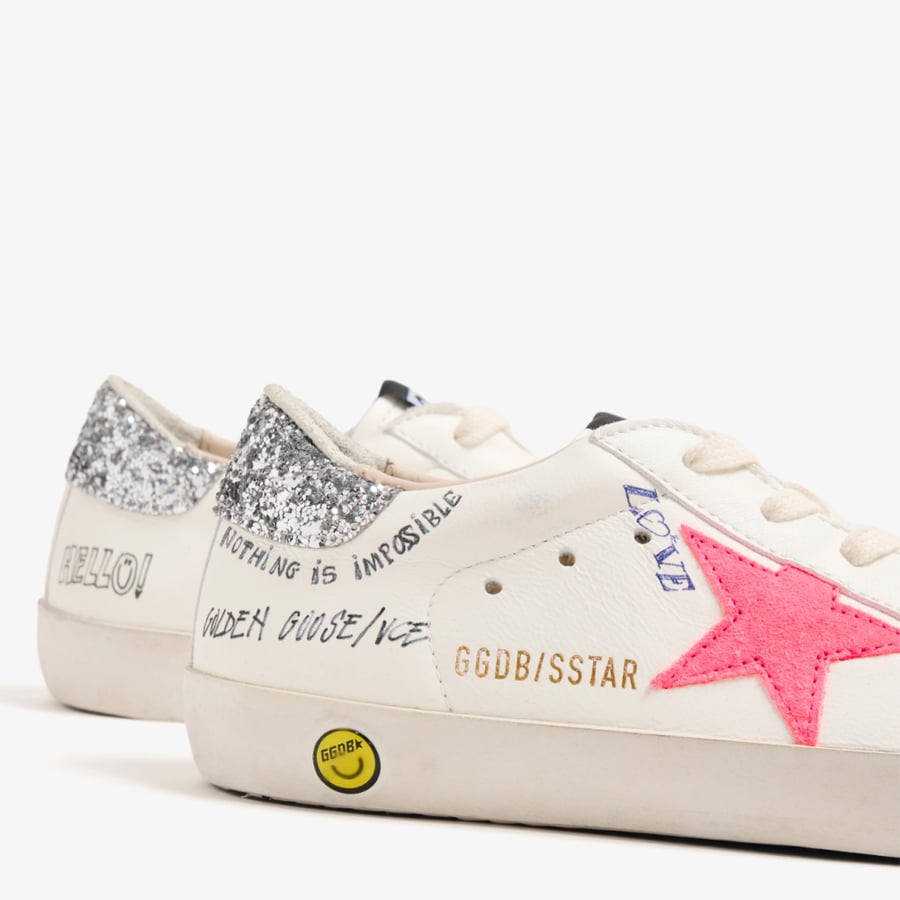 Golden Goose Kids Super-Star Sneaker White / Neon Pink