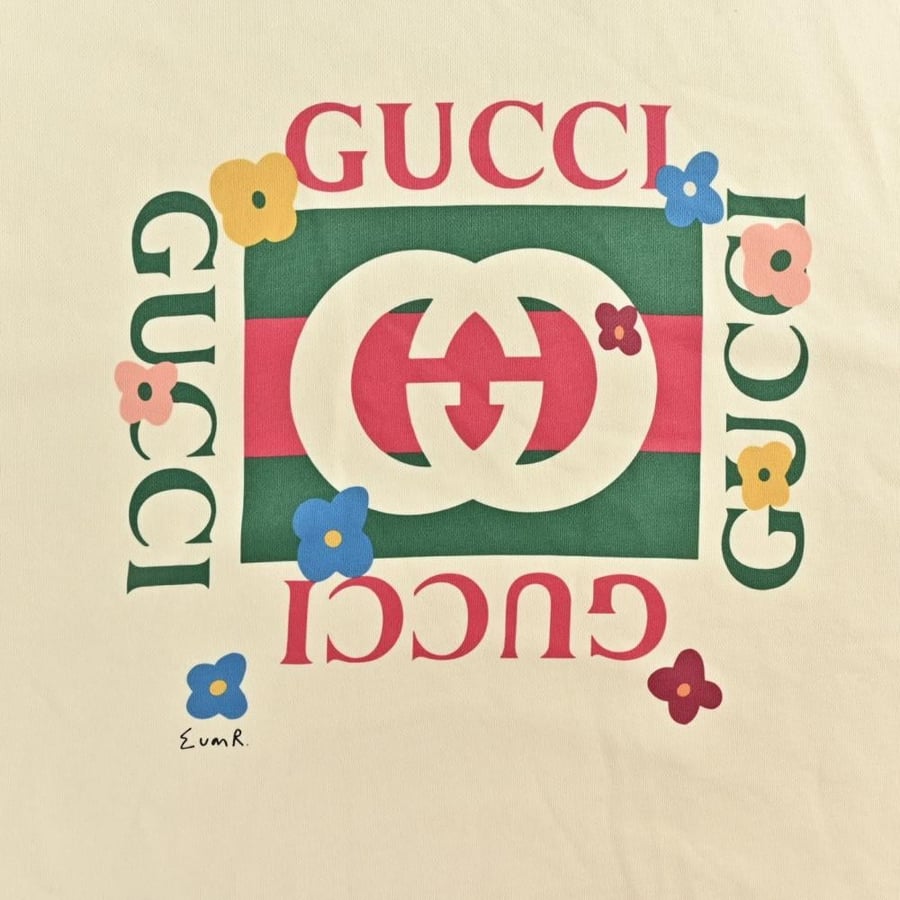 Gucci Kids Double G Colorful Print Cotton Sweatshirt Off-White